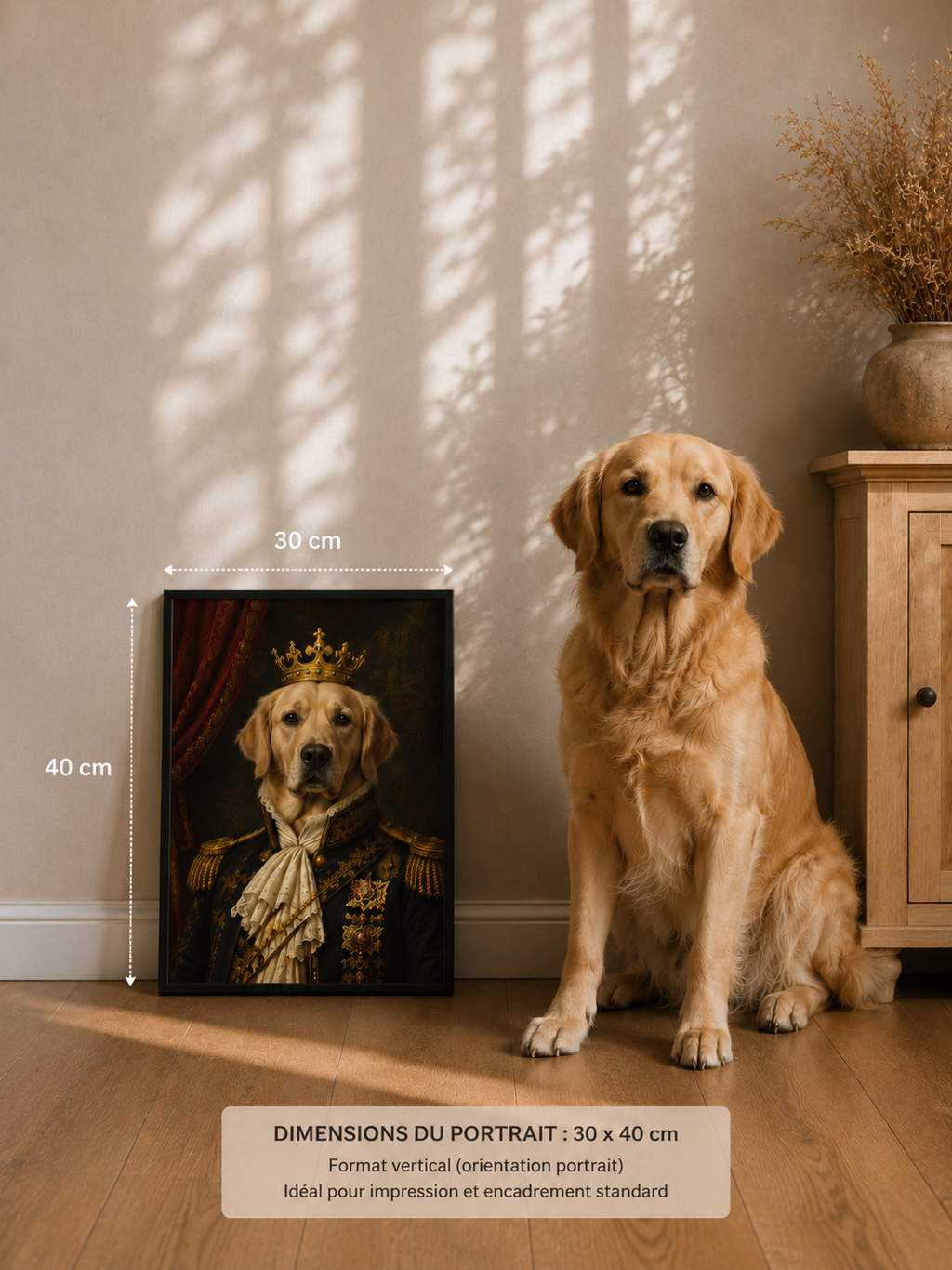 Portrait de votre animal 30×40 cm - Qualité premium