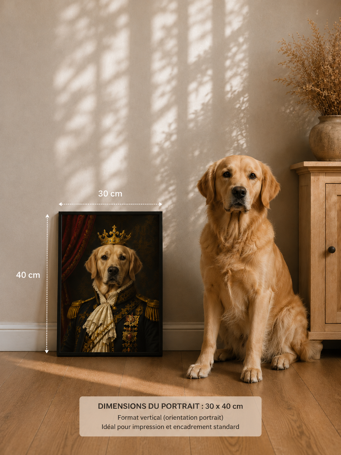 Portrait de votre animal 30×40 cm - Qualité premium