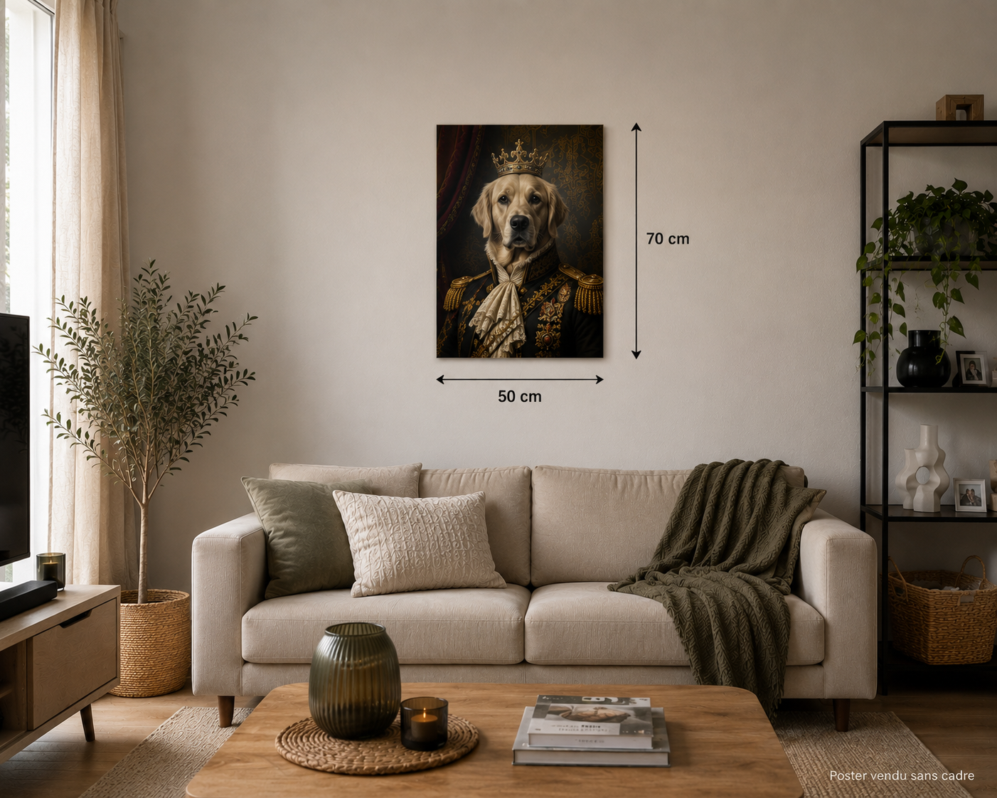 Portrait de votre animal 50x70 cm - Qualité premium